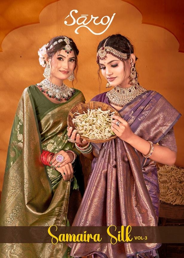 Saroj Samaira silk vol.3 series 1001 to 1004 50*600 silk saree in wholesale surat