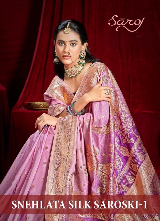 Saroj Snehlata silk saroski vo.1 series 1001 to 1006 50*600 silk saree in wholesale surat