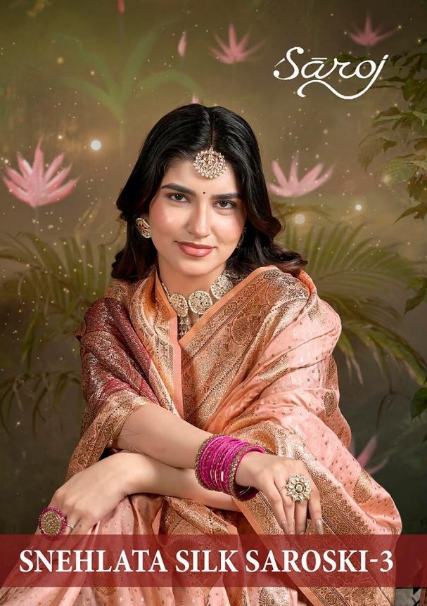 Saroj Snehlata silk saroski vo.3 series 3001 to 3006 50*600 silk saree in wholesale surat
