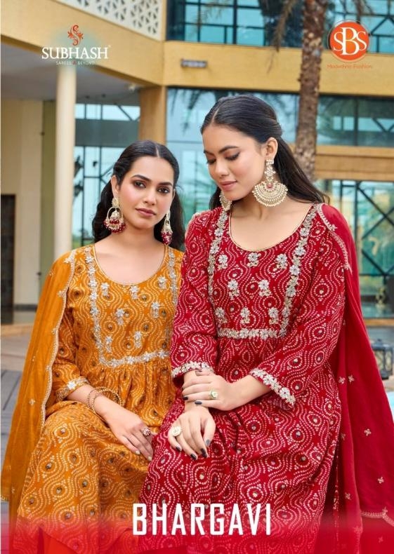 sbs launch bhargavi series 6115 to 6118 rayon readymade classic suit in wholesale surat