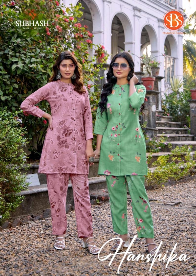 sbs presents hanshika series 6188 to 6195 full stitch classic cotton co-ord sets in wholesale surat