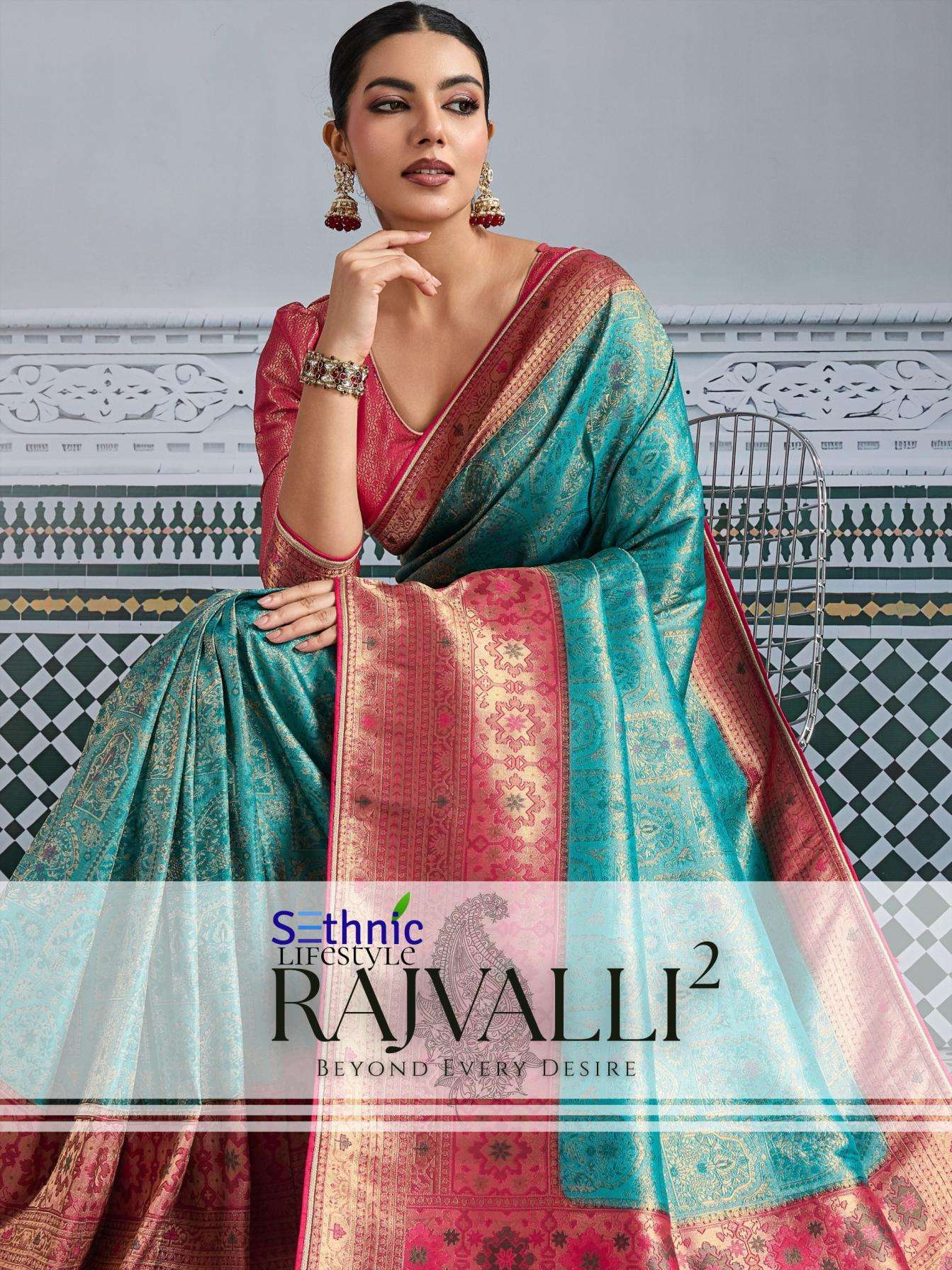 Sethnic Lifestyle rajvalli vol 2 series 76003 TO 76004 kanjivarm mul silk party wear saree in wholesale surat