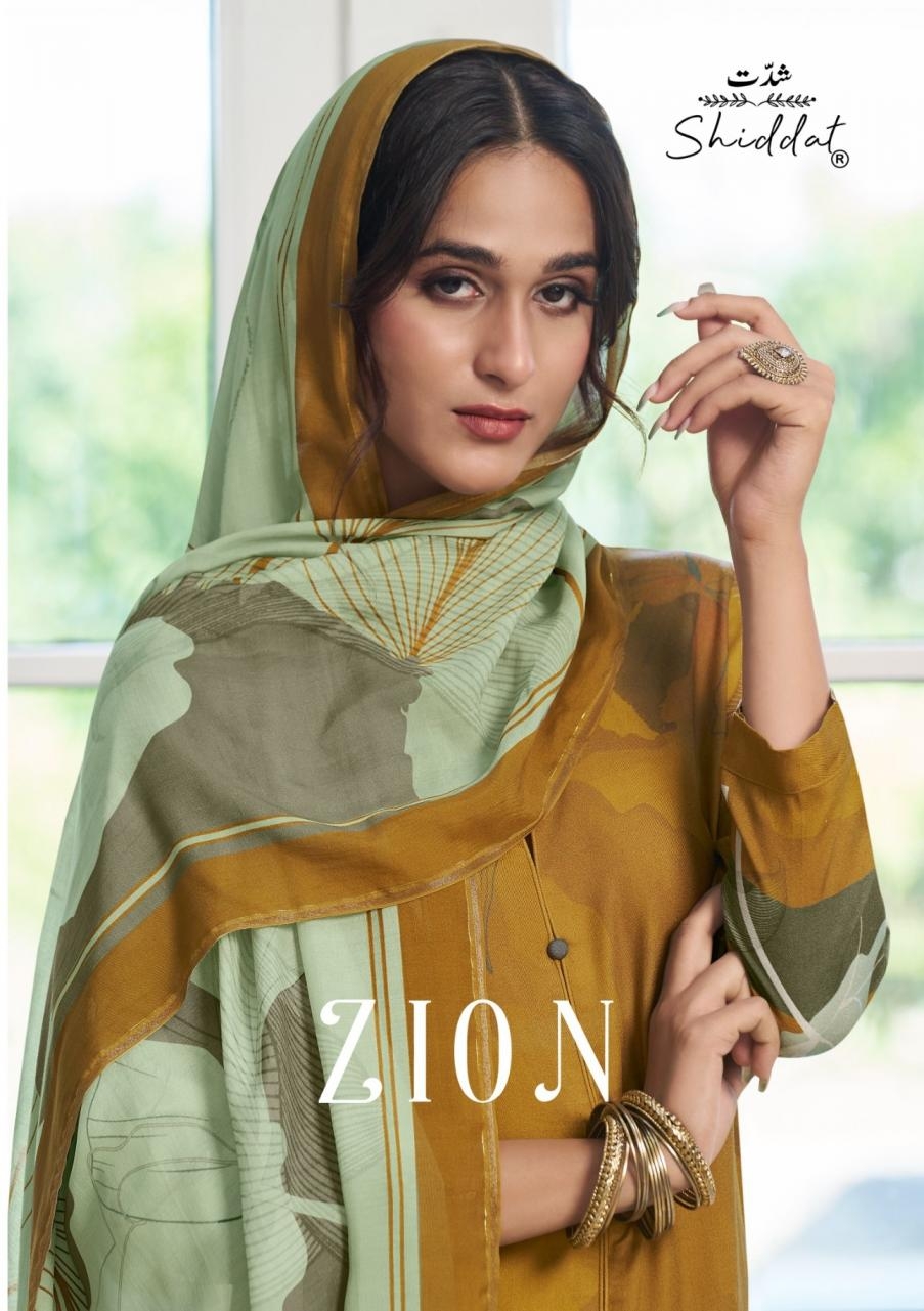 shiddat launch zion series 101 to 108 fashionable pashmina salwar kameez in wholesale surat