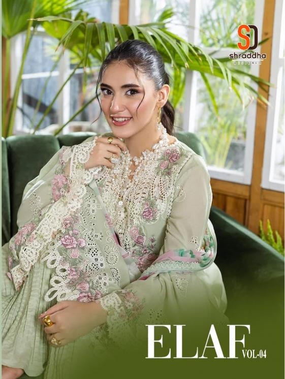 shraddha designer elaf vol 4 series 4001 to 4004 cotton classic pakistani salwar kameez in wholesale surat