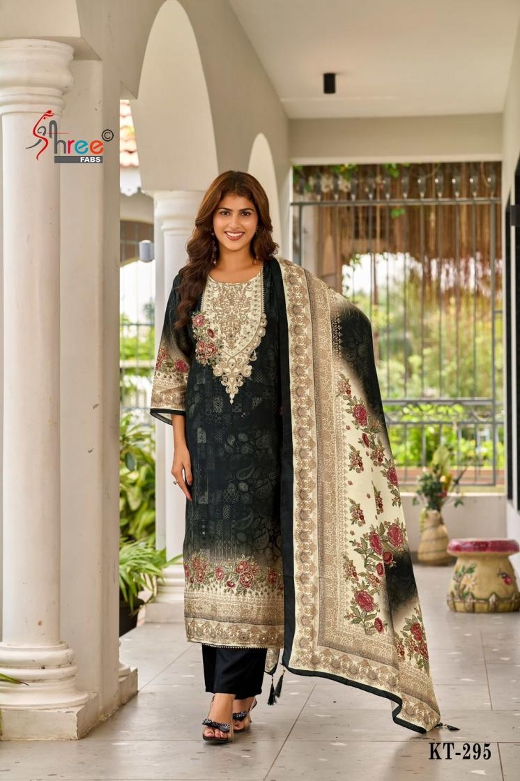 shree fabs kt 295 A to C viscose muslin modern pakistani salwar kameez in wholesale surat