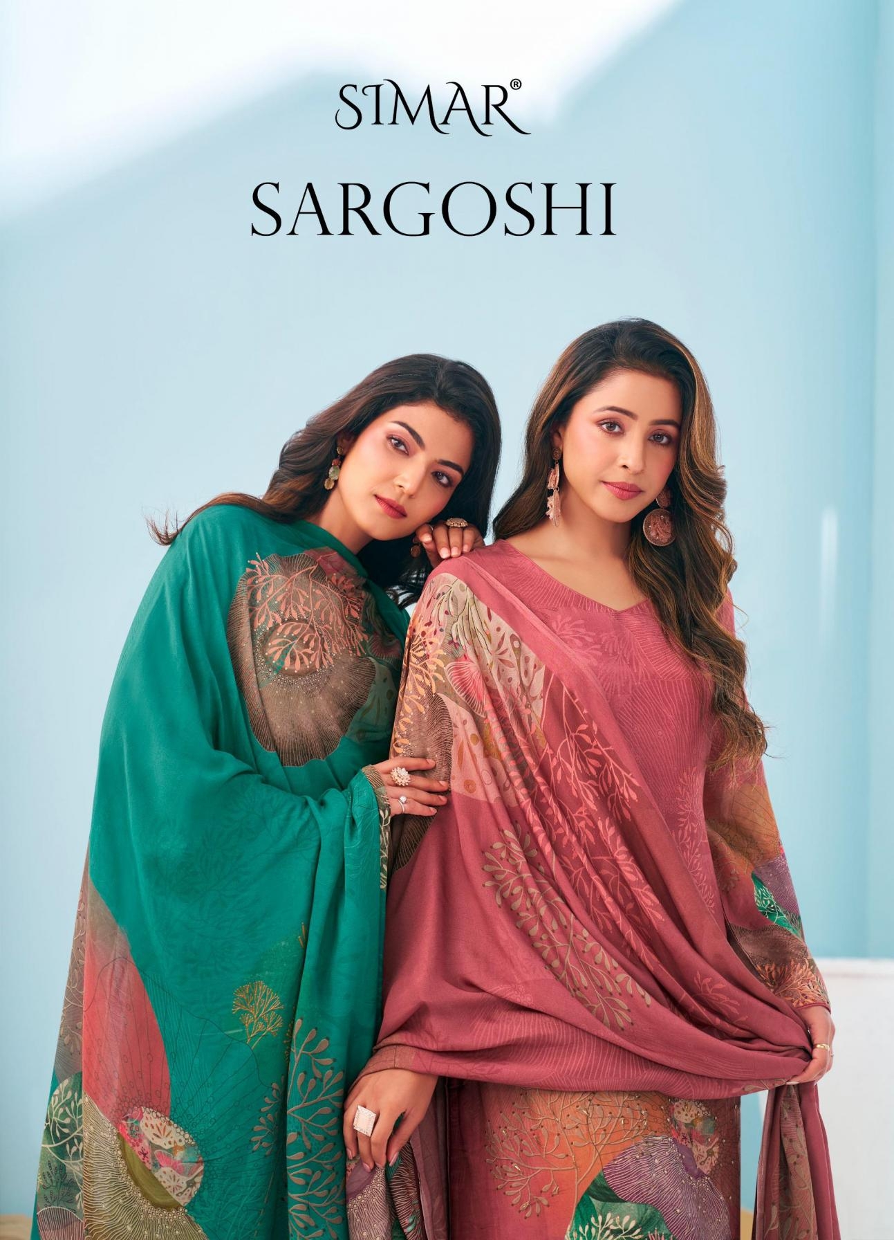 simar glossy sargoshi series 8192 A to 8192 D viscose muslin trendy salwar kameez in wholesale surat
