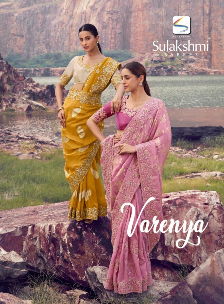 sulakshmi varenya series 8601 To 8614 tissue silk with jacquard occasion wear sarees in wholesale surat