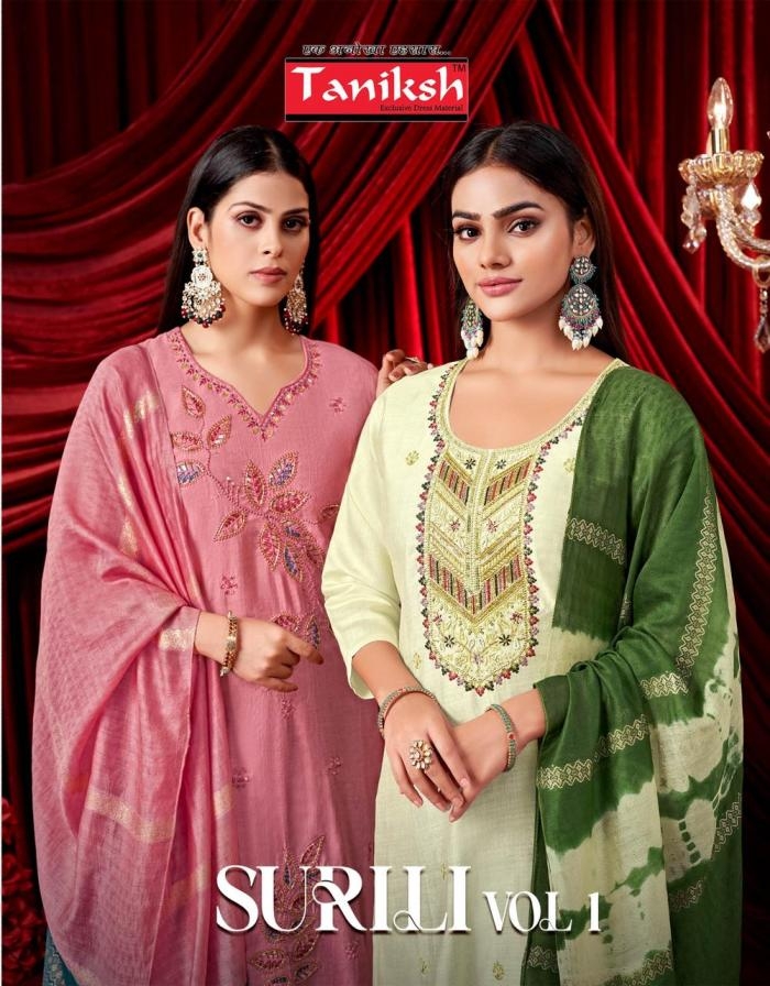 taniksh surili vol 1 series 1001 to 1008 stylish look vertican readymade salwar kameez in wholesale surat