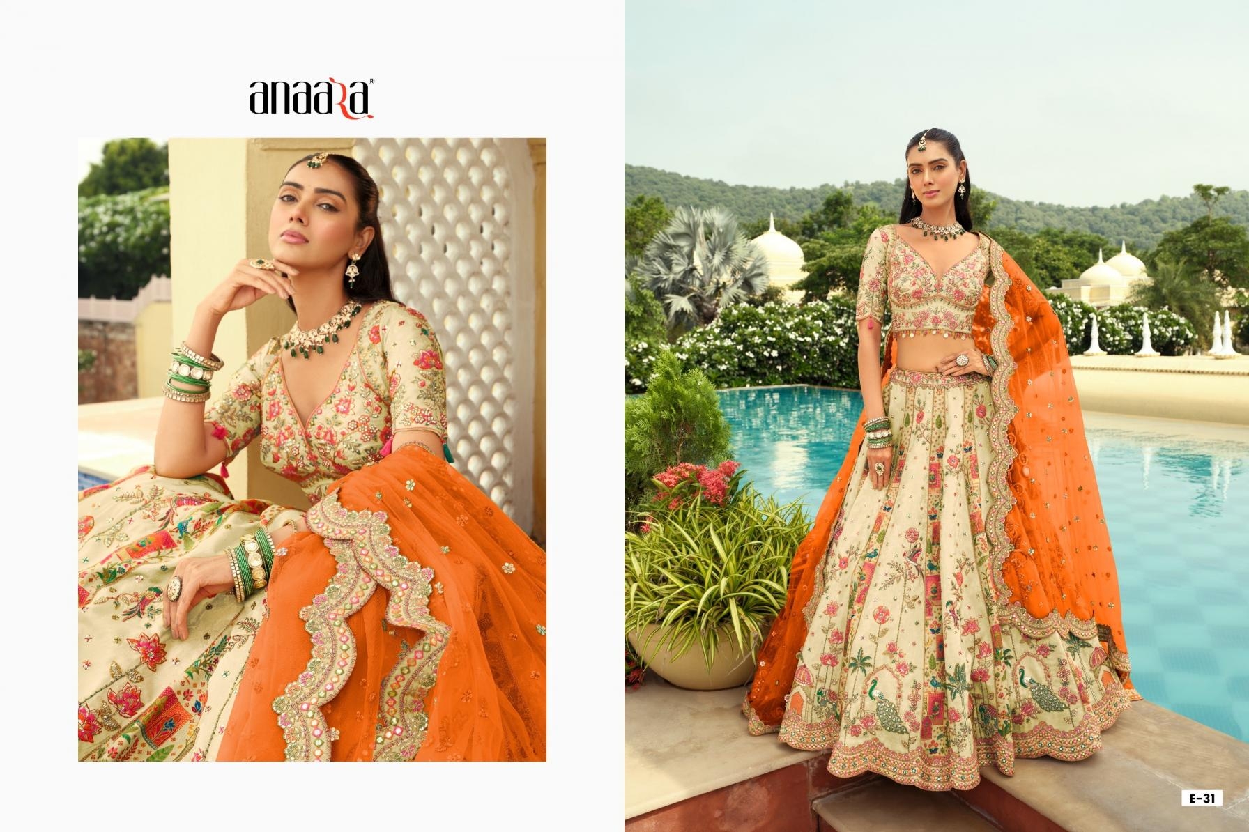 tathastu anaara series 31-40 readymade engagement lehenga in wholesale surat