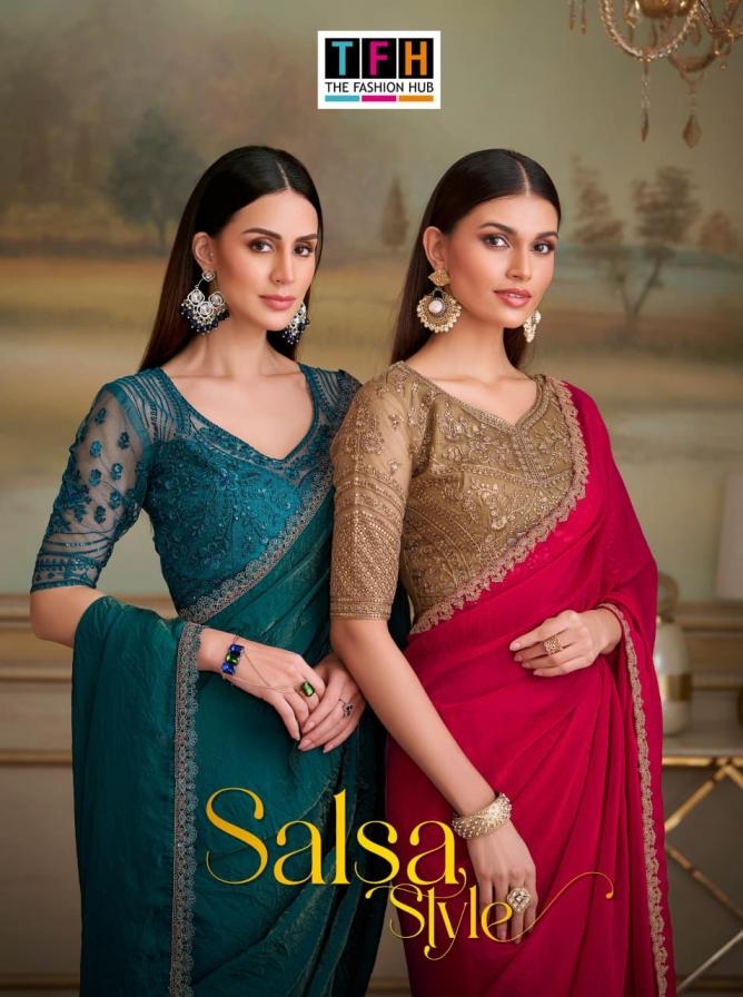 tfh salsa style vol 5 series 8101 TO 81116 georgette silk traditional saree in wholesale surat