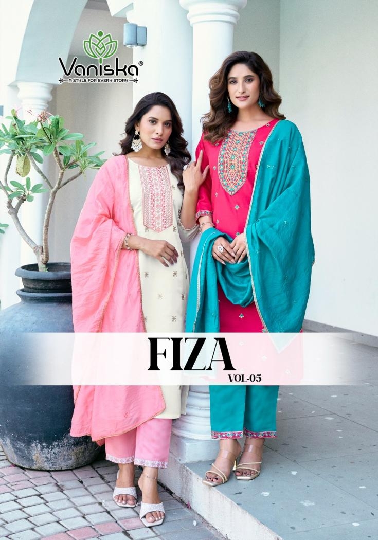 vaniska colourpix fiza vol 5 series 5001 to 5006 readymade unique roman silk big size suit in wholesale surat