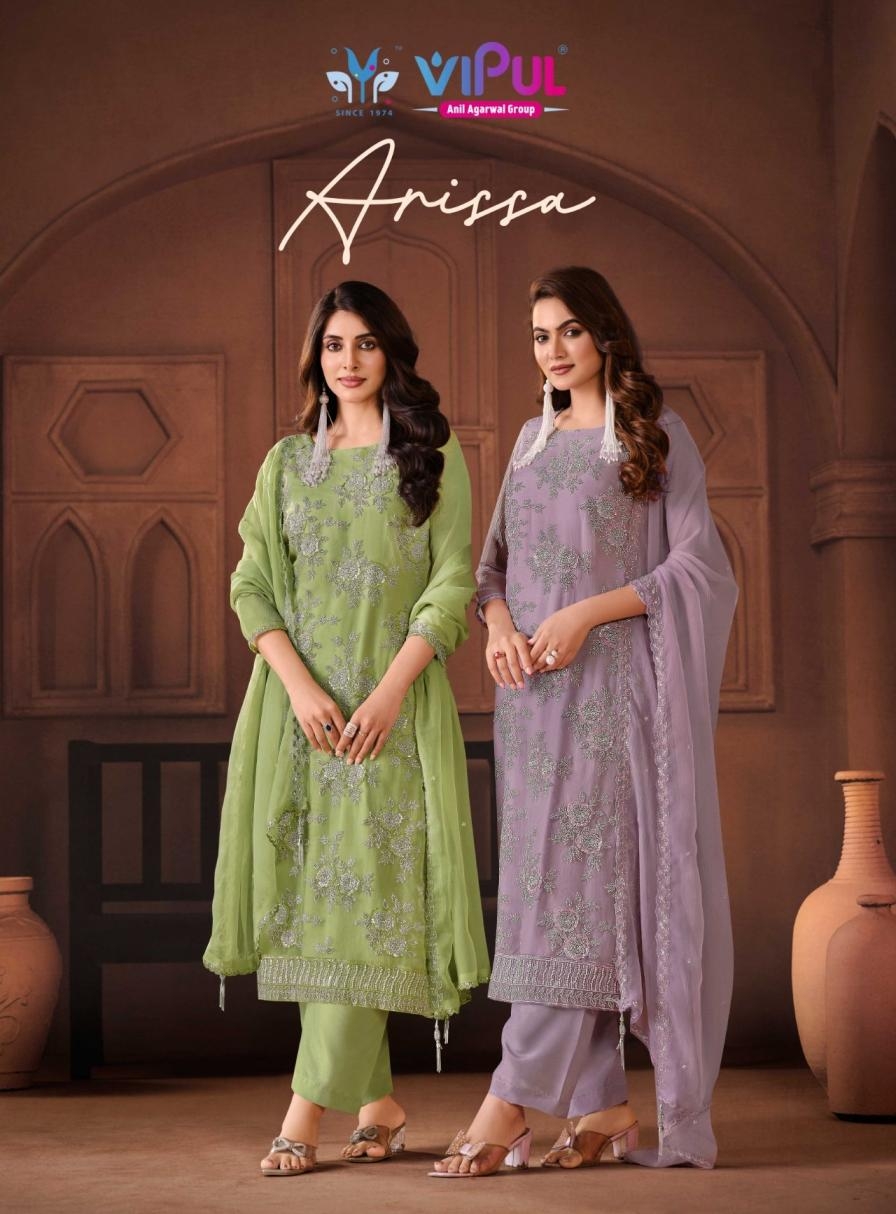 vipul fashion arissa series 6701 to 6705 crinkle chiffon hit design salwar kameez in wholesale surat