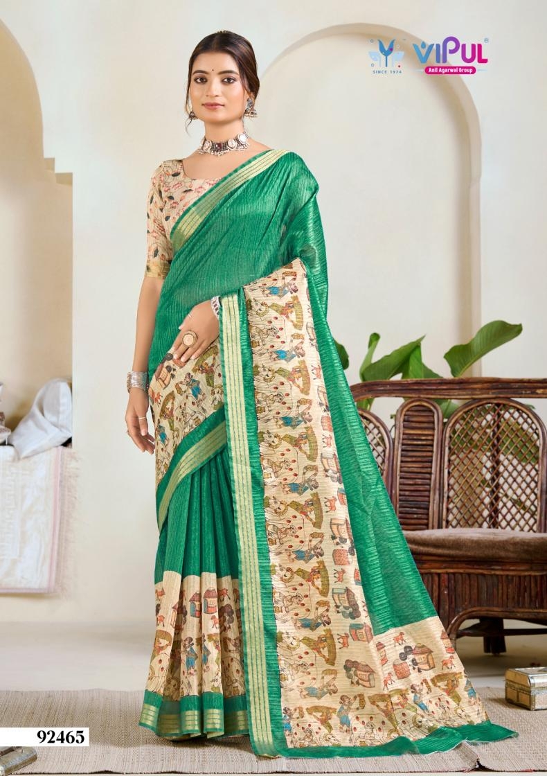 vipul kalki 924e series 92457 to 92463 cotton attractive look saree in wholesale surat