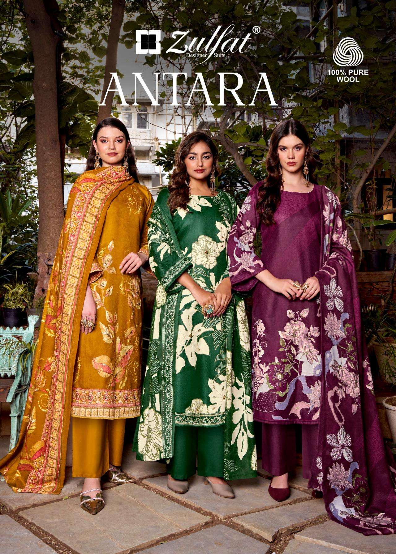 zulfat antara series 689001 to 689006 stylish woollen pashmina salwar kameez in wholesale surat