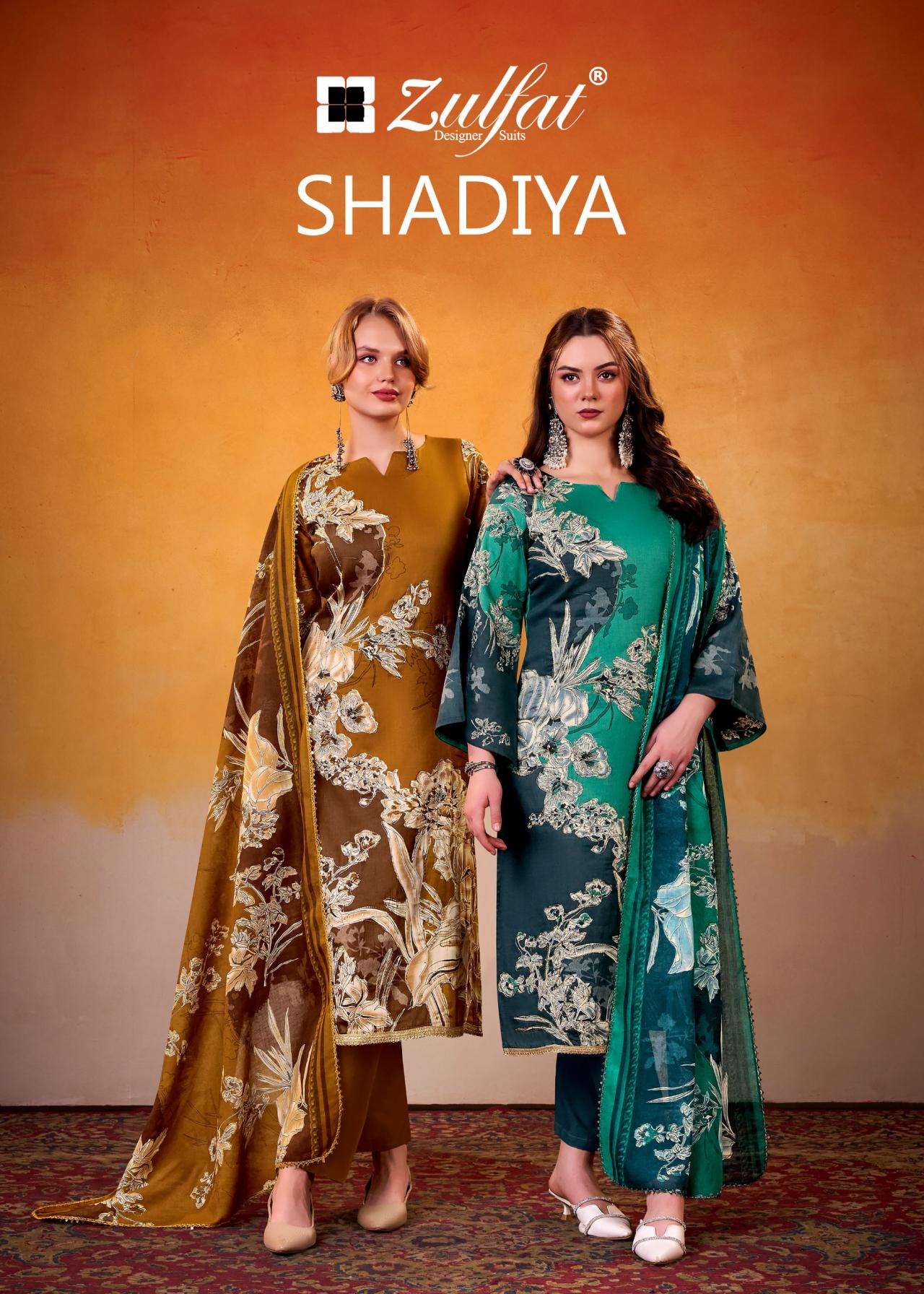 zulfat shadiya series 676001 to 676004 jam cotton satin readymade pakistani suit in wholesale surat