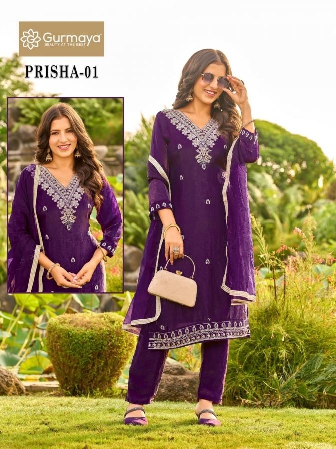 aanchi gurmaya amulya & prisha series 01 to 04 readymade stylish combo suit in wholesale surat