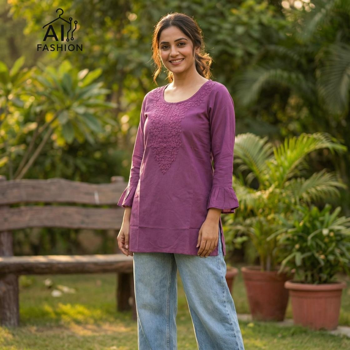 ai fashion charmi vol 2 heavy rayon chikan work readymade womens tops in wholesale surat