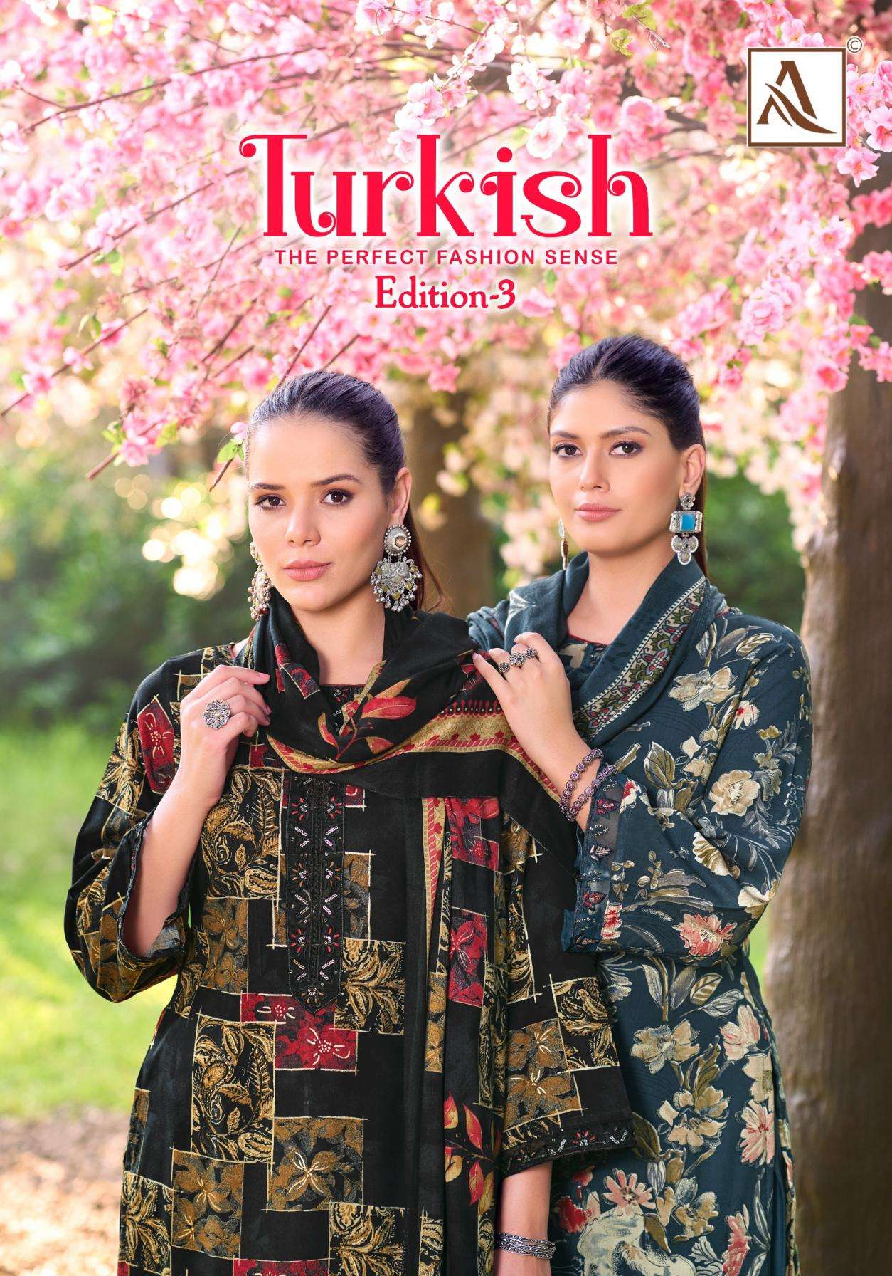 alok turkish vol 3 series 216597501 to 216594506 viscose rayon pakistani suits in wholesale surat
