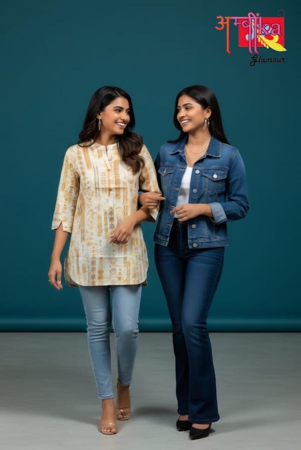 ambika baby capsule print readymade stylish combo short kurti in wholesale surat