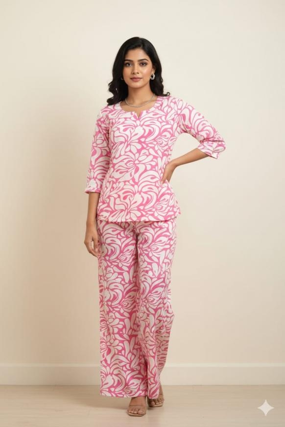 bipson prints premium cotton readymade fancy co-ord sets in wholesale surat
