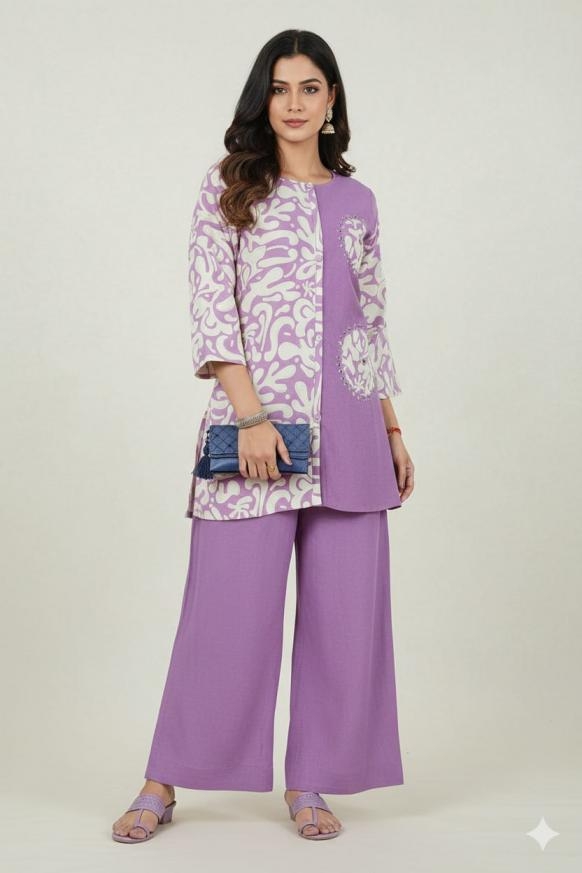 bipson prints premium stylish viscose vatican fully stitch co-ord set in wholesale surat