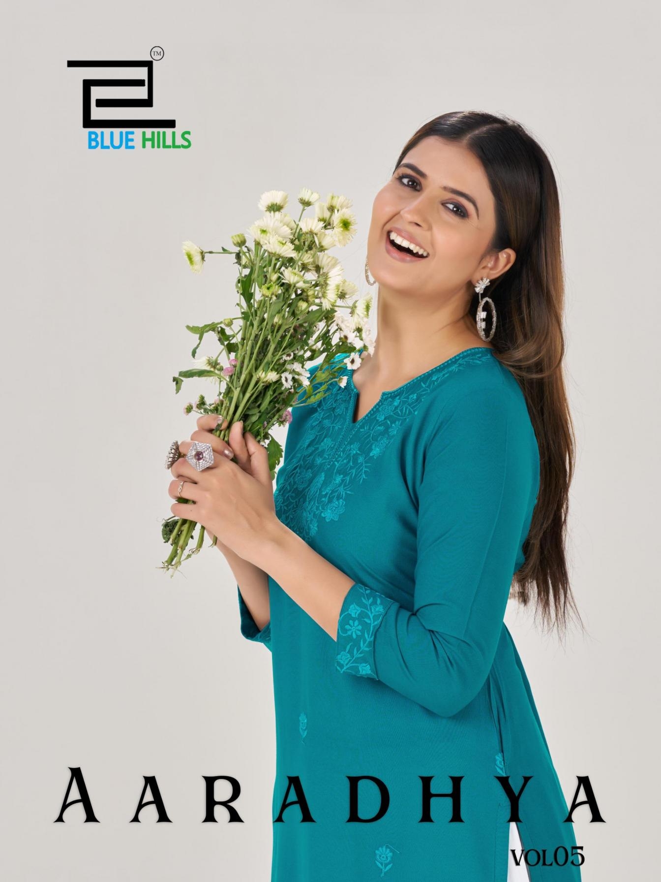 blue hills aaradhya vol 5 series 5001 to 5004 amazing rayon fully stitch plus size kurtis in wholesale surat