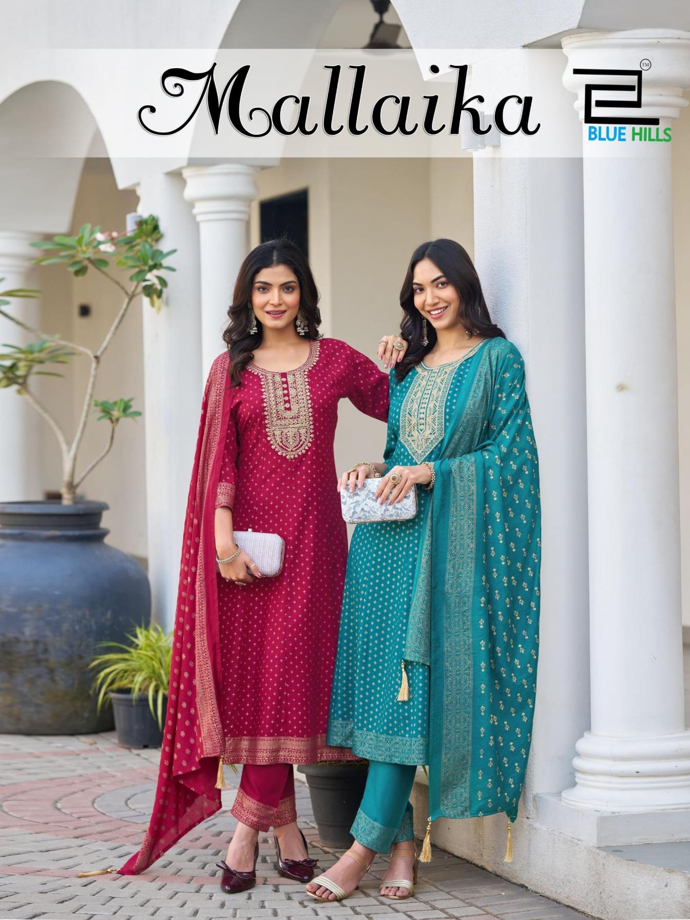 blue hills mallaika series 5035 to 5040 rayon readymade amazing plus size suit in wholesale surat
