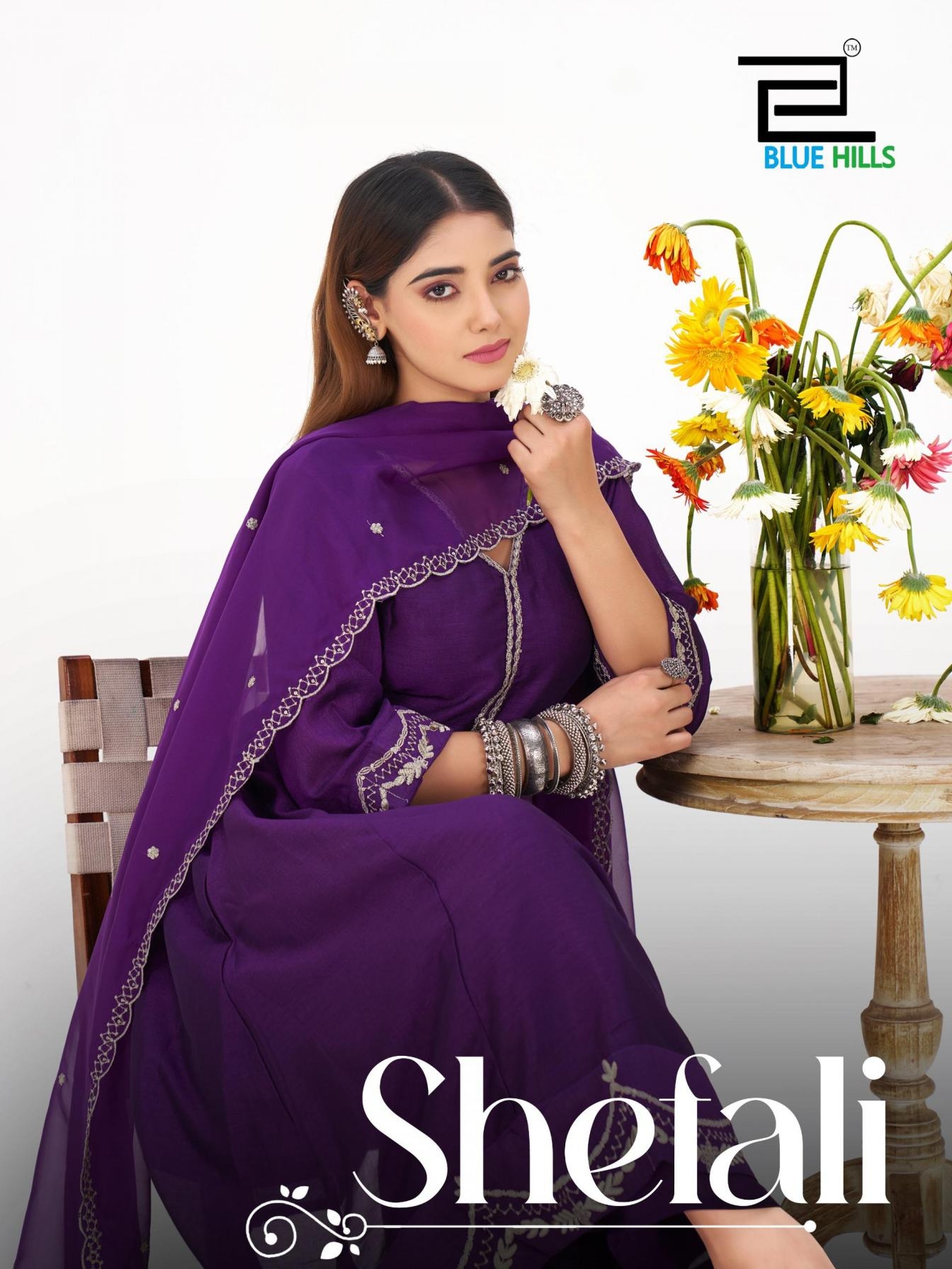 blue hills shefali series 1001 to 1004 vichitra silk anarkali style fully stitch big size suit in wholesale surat