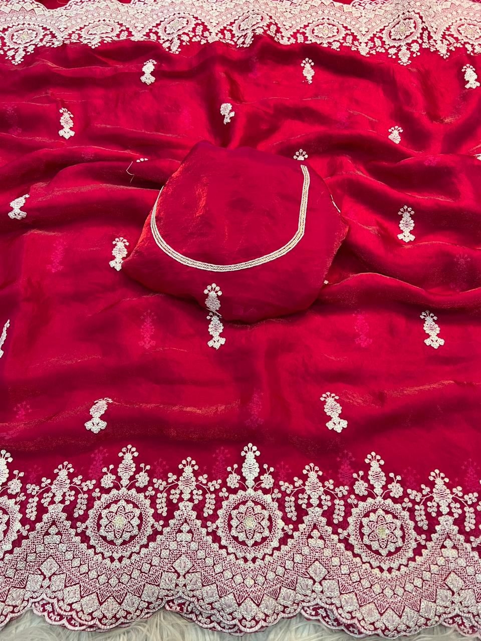 bt-57 ASH Fancy Space Silk Sequince Embroderiy Work Saree in wholesale surat