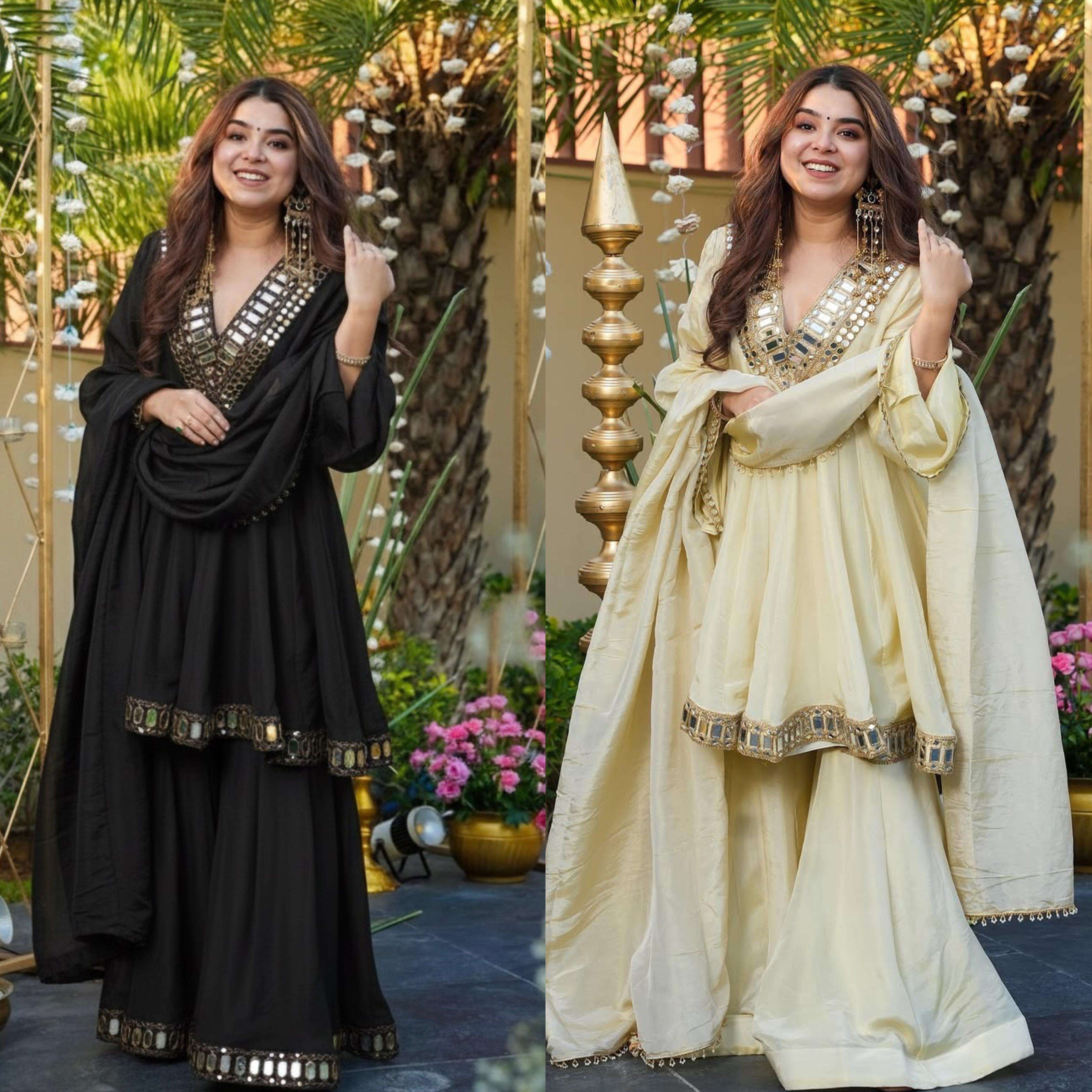 bt-57 cosmos thread with Real mirror suit in wholesale surat