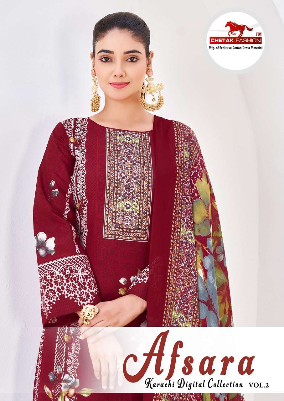 Chetak Afsana Vol-2 series 2001 to 2008 Soft Cotton Printed Karachi style salwar kameez in wholesale surat