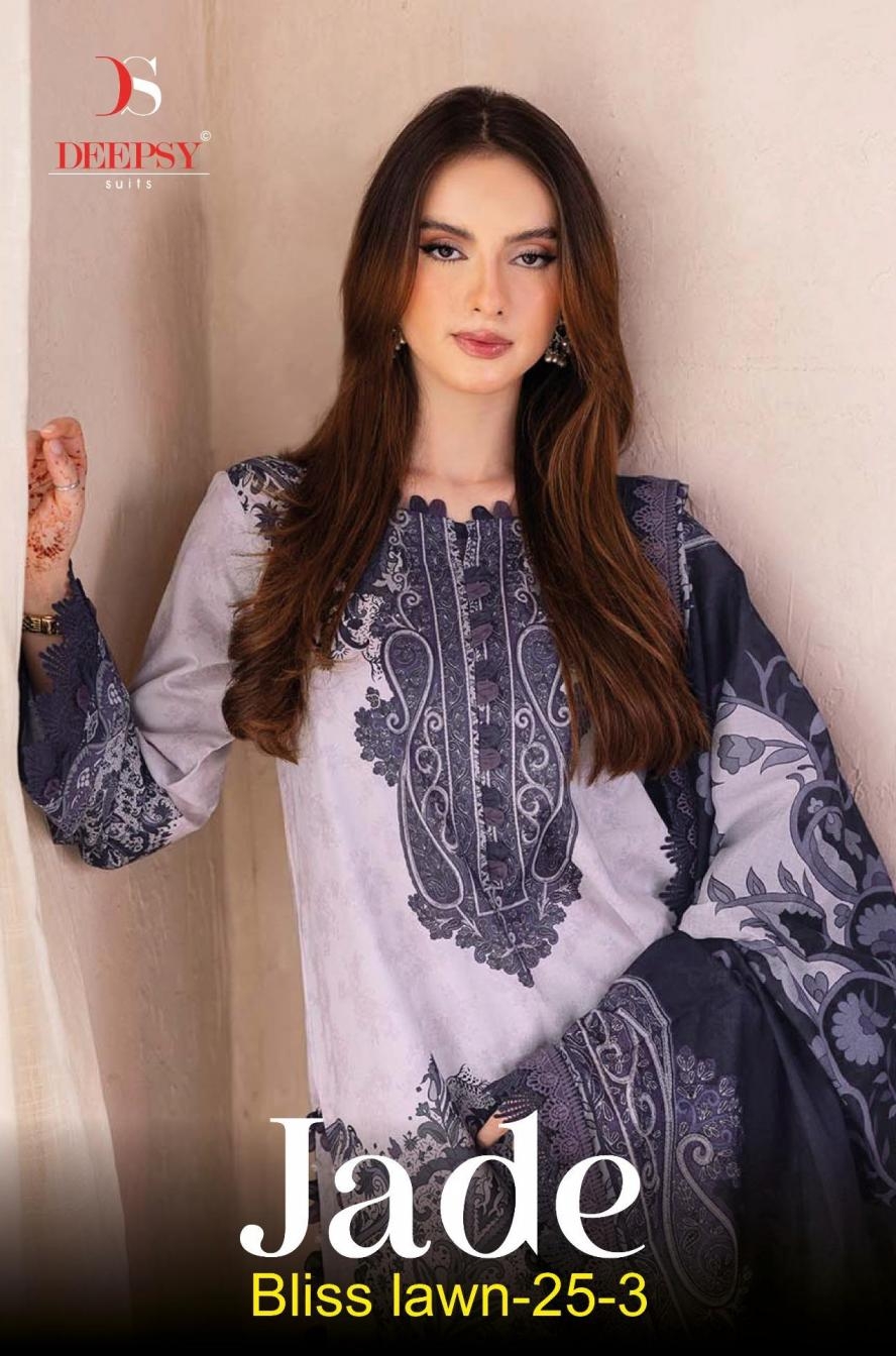 deepsy suits jade bliss lawn 25 vol 3 series 1421 to 1428 cotton pakistani advanced salwar kameez in wholesale surat