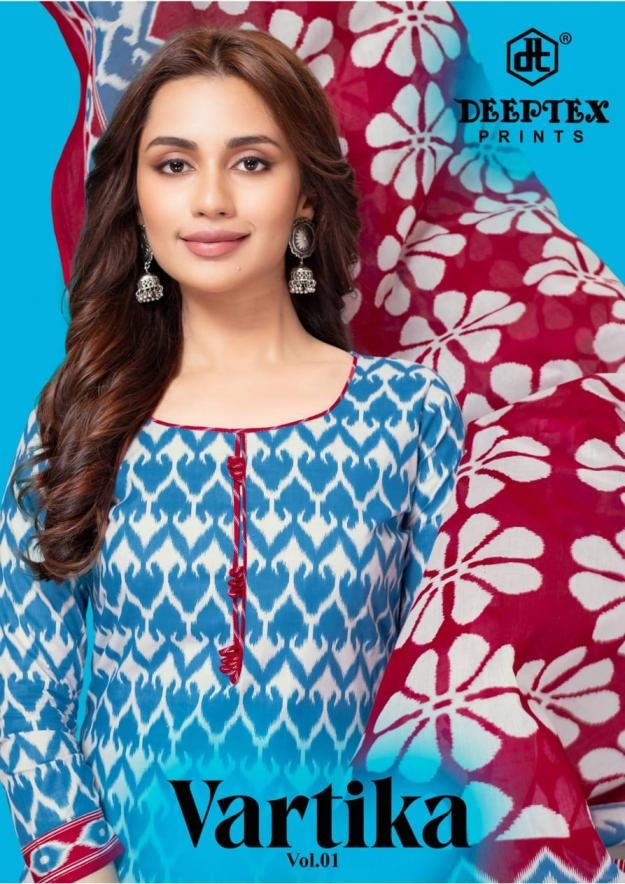 deeptex prints vartika vol 1 series 1001 to 1008 cotton elegance salwar kameez in wholesale surat