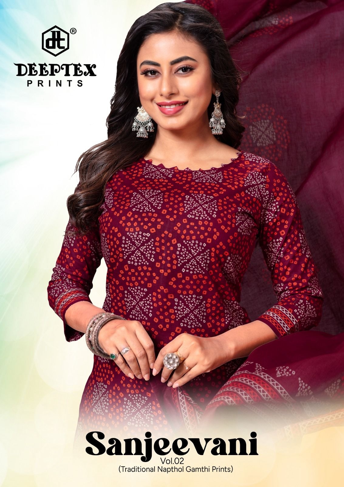 Deeptex Sanjeevani Vol-02 series 2001 to 2010 Heavy Napthol Printed salwar kameez in wholeslae surat