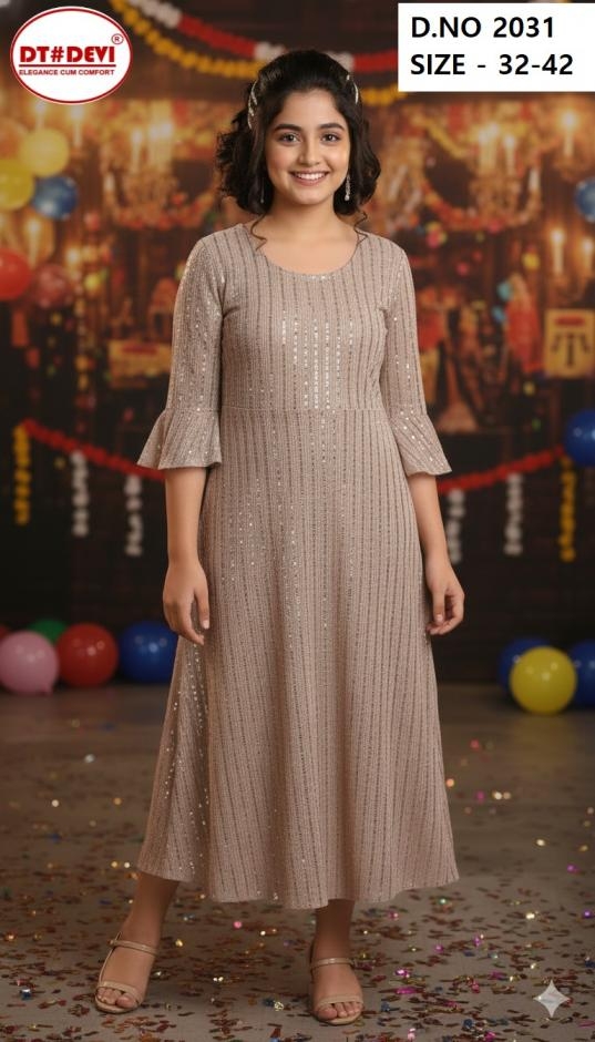 dt devi 2031 readymade classic imported kids combo gown in wholesale surat