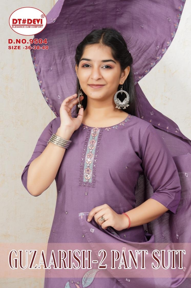 dt devi guzaarish vol 2 9504 readymade roman silk combo suit in wholesale surat