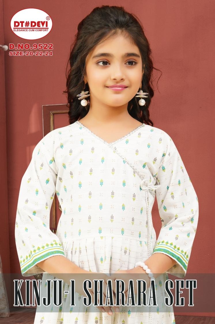 dt devi kinju vol 1 9522 fully stitch combo kids sharara suits in wholesale surat