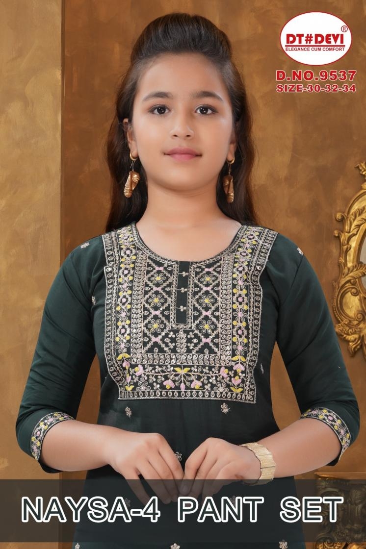 dt devi naysa vol 4 roman silk 9537 readymade combo kids suit in wholesale surat
