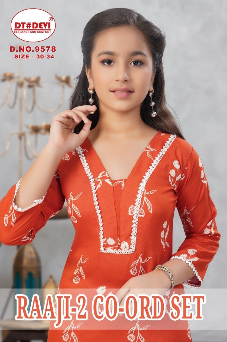dt devi raaji vol 2 rayon 9578 fully stitch stylish combo co-ord sets in wholesale surat