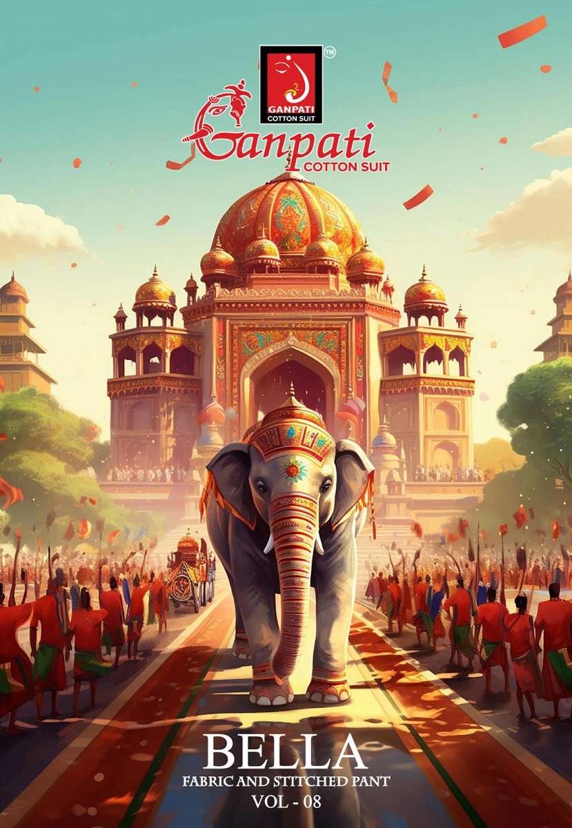 Ganpati Bella Pant Vol-8 series 801 to 815 Heavy Cotton Printed salwar kameez in wholesale surat