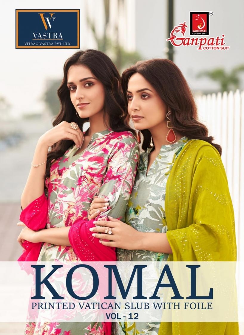 ganpati cotton komal vol 12 series 289 to 230 vatican foil fully stitch casual suit in wholesale surat