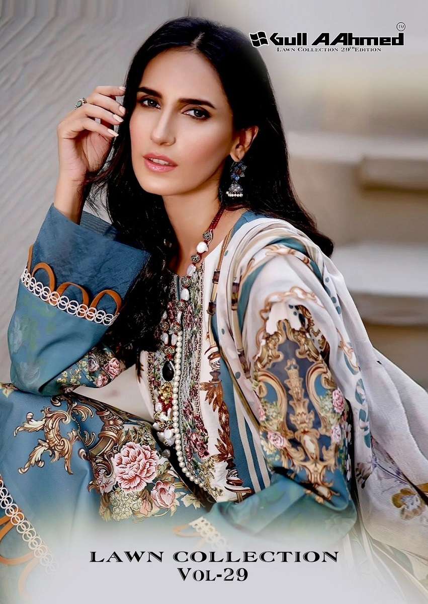 Gullahmed Lawn Collection Vol-29 series 233 to 238 Pure Lawn Cotton Print Karachi style salwar kameez in wholesale surat