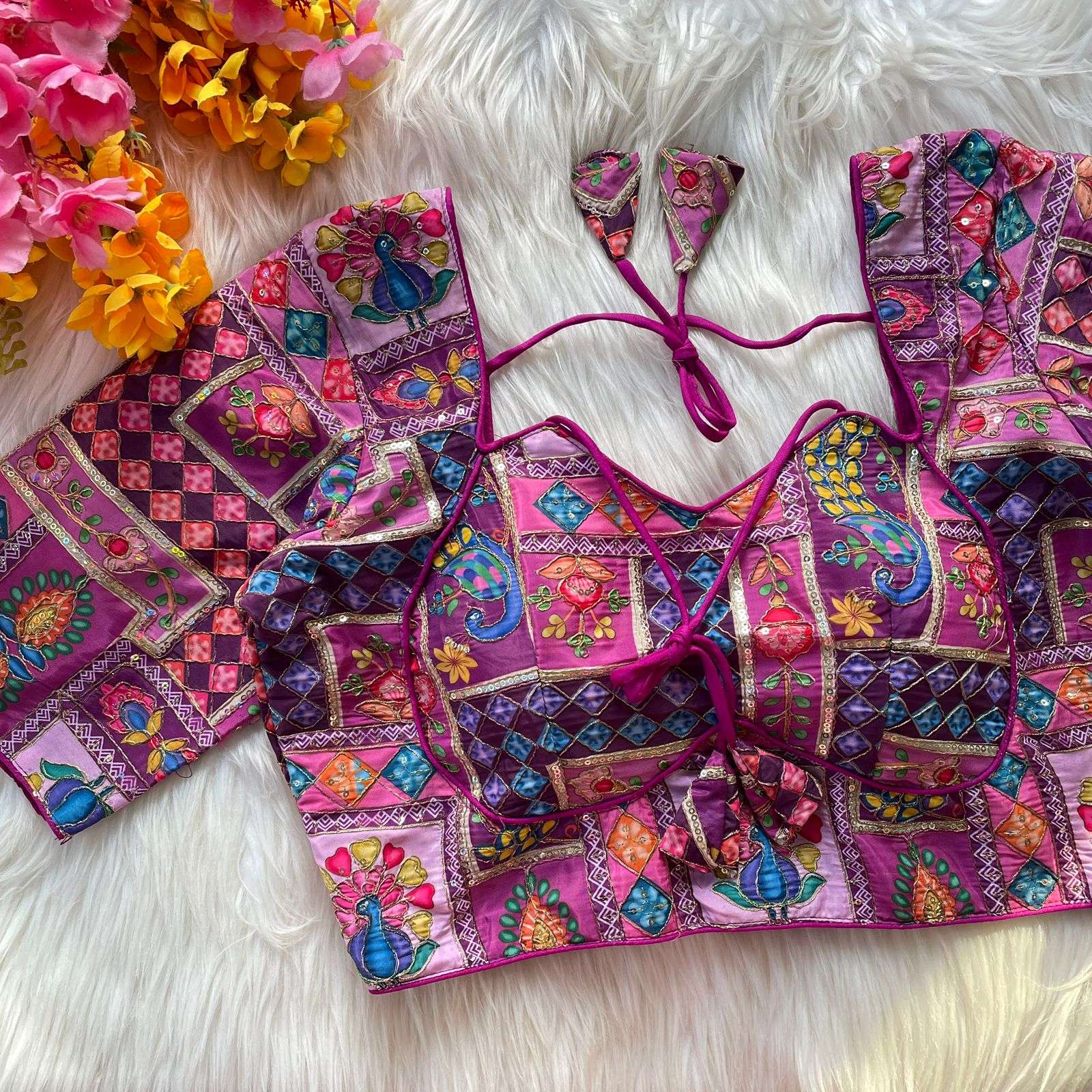 HKS FASHION Heavy Chinon Position Print Exclusive Wedding Blouse in wholesale surat