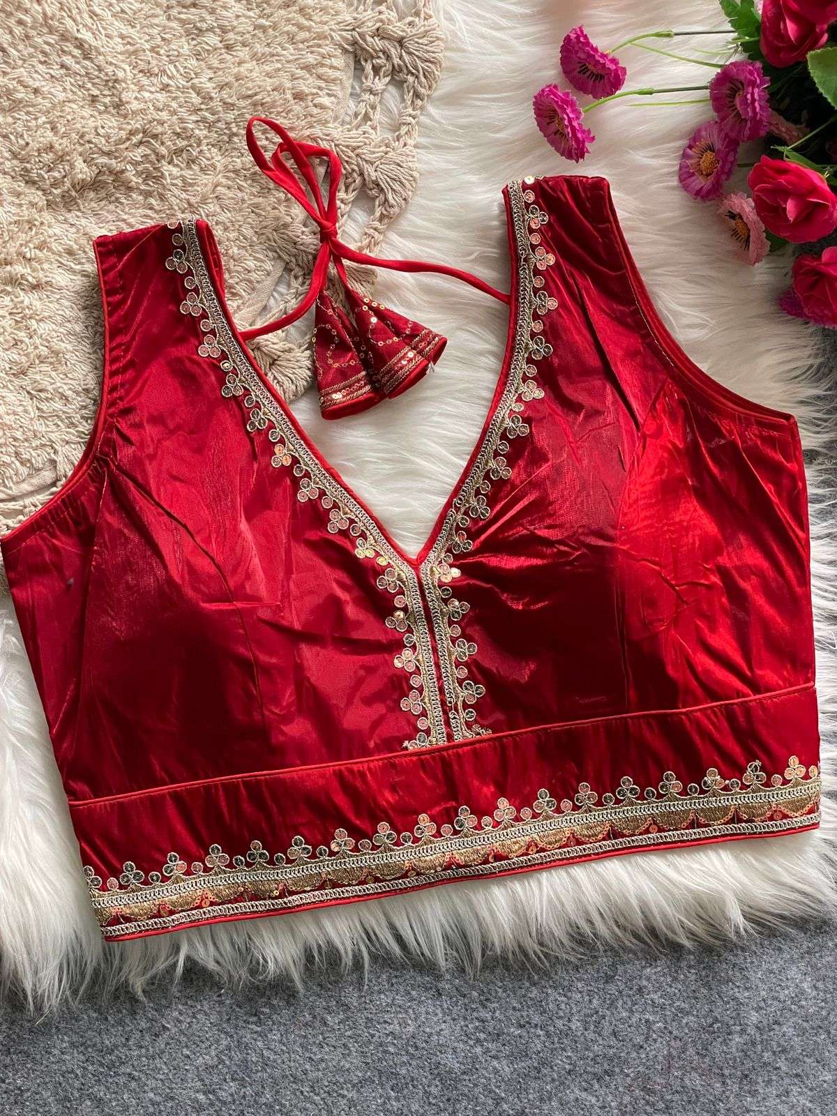 HKS FASHION SILA COTTON THREAD WORK ZIMICHOO FABRIC BLOUSE IN WHOLESALE SURAT