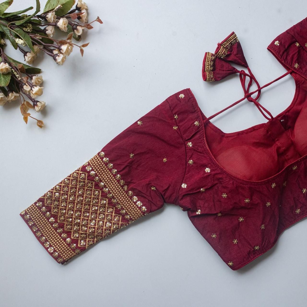 HKS FASHION STAR01 Vichitra Silk Embroidery zari n Sequence work blouse in wholesale surat