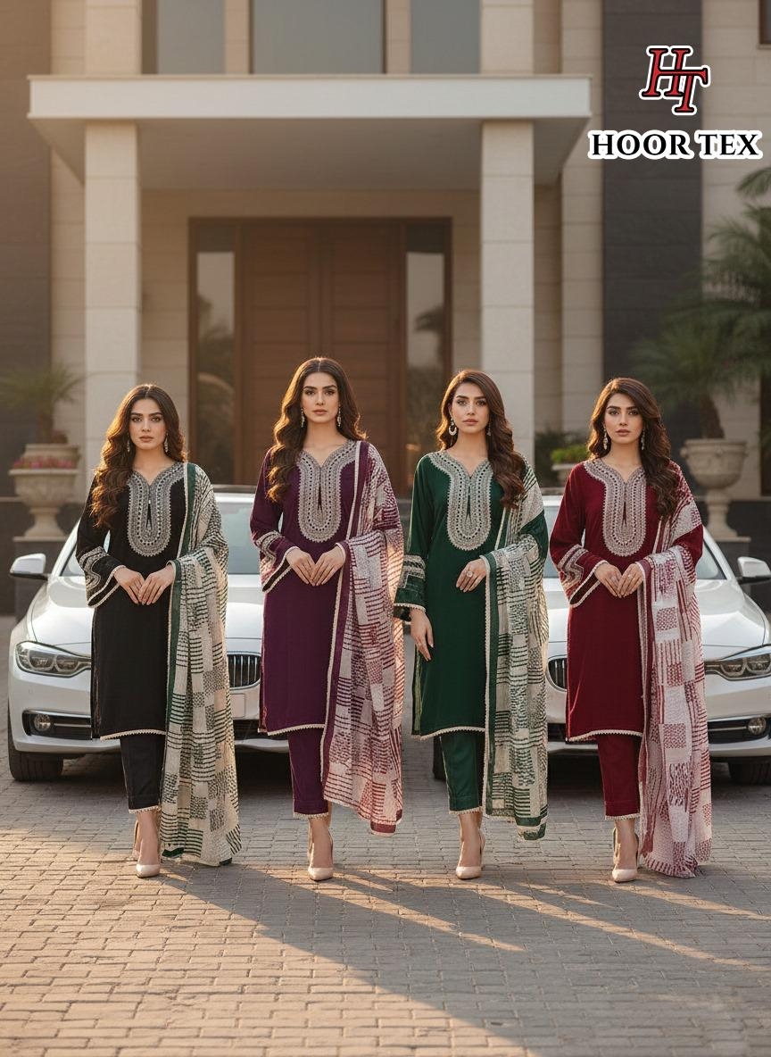  Hoor Tex HF-152 A To D Heavy Georgette Embroidered suit in wholesale surat