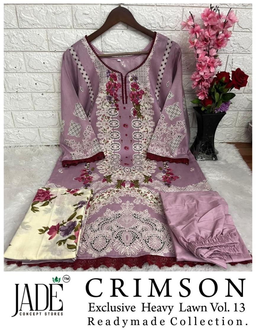 jade crimson exclusive heavy lawn vol 13 lawn buy pakistani suit in wholesale surat