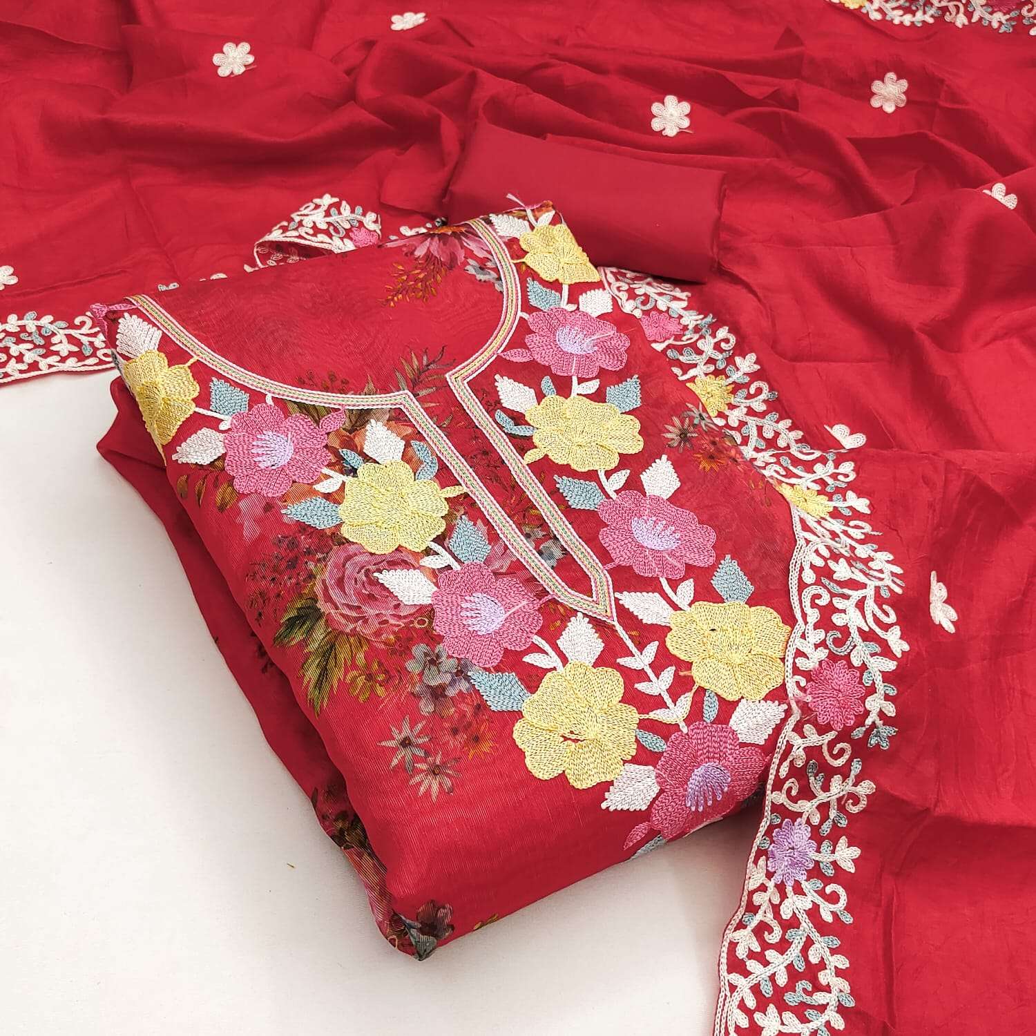 JANVI SIMMER SILK DIGITAL PRINT MULTI CHAIN WORK SALWAR KAMEEZ IN WHOLESALE SURAT