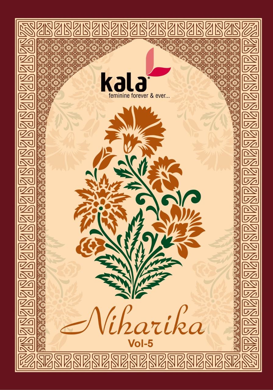 Kala Niharika Vol-5 series 8701 to 8708 Pure Cotton Printed With Neck Printed Patch Kurti Pant With Dupatta in wholesale surat