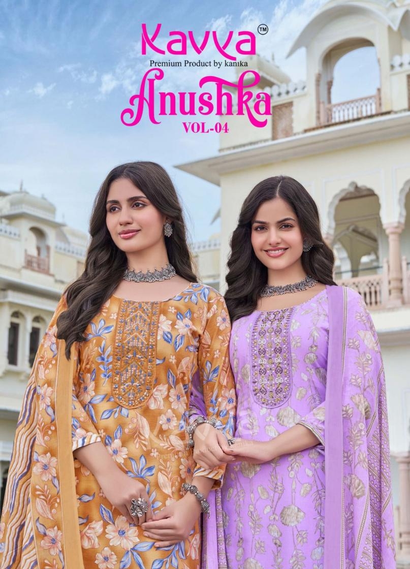 kavya anushka vol 4 series 4001 to 4010 german cotton fully stitch unique suit in wholesale surat